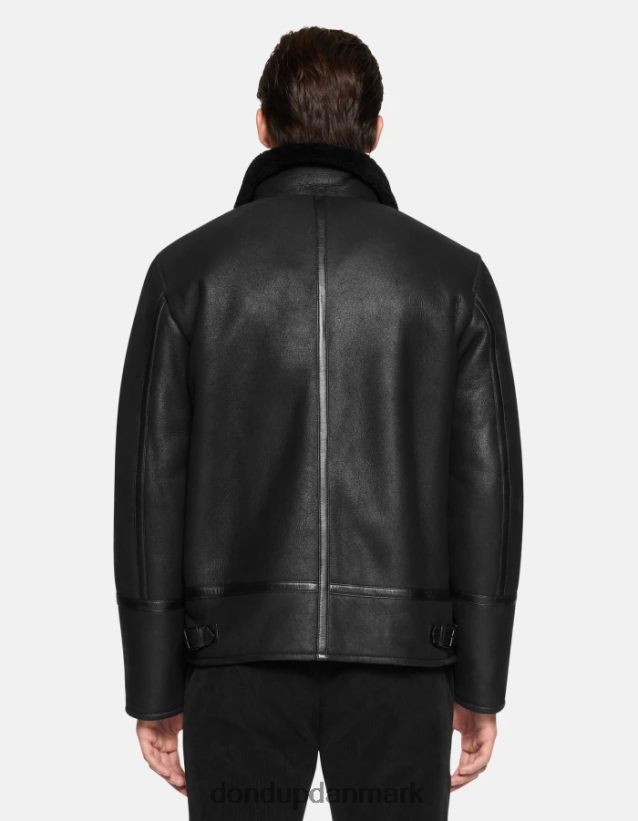shearling frakke med normal pasform Mænd 0XD0D0901 sort DONDUP beklædning