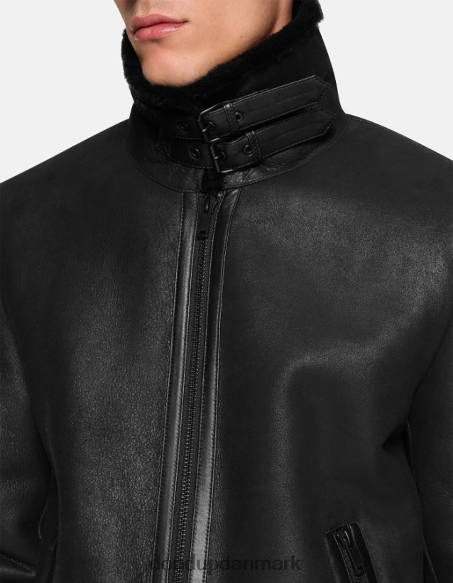 shearling frakke med normal pasform Mænd 0XD0D0901 sort DONDUP beklædning