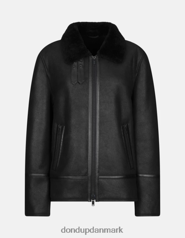 shearling frakke med normal pasform Mænd 0XD0D0901 sort DONDUP beklædning