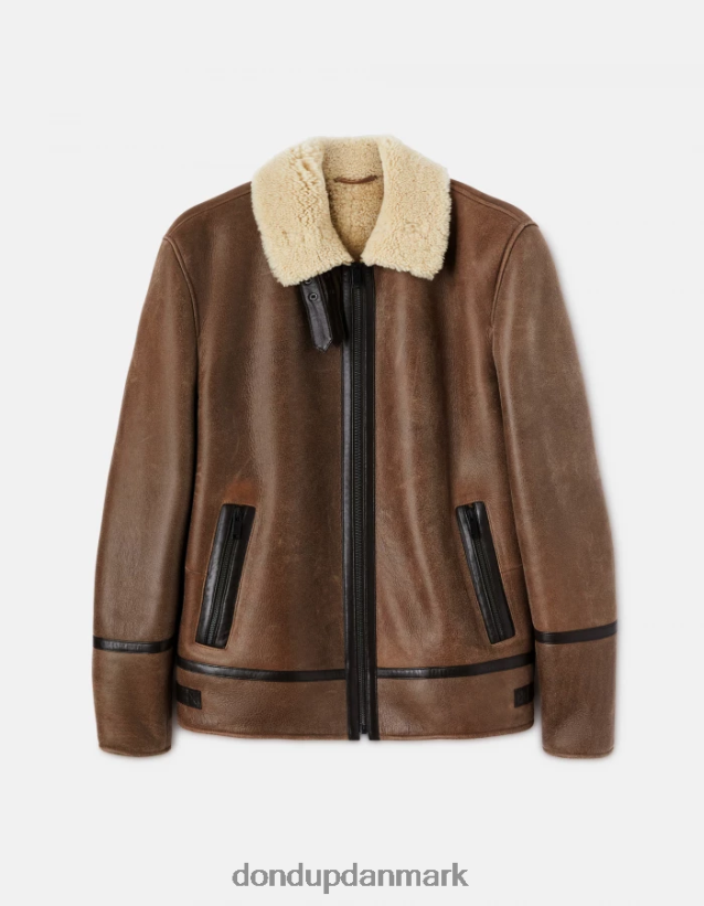 shearling frakke med normal pasform Mænd 0XD0D0902 Brun DONDUP beklædning
