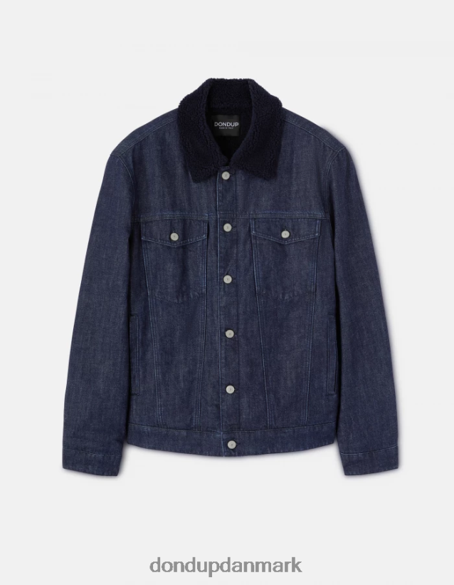 slim fit denimjakke Mænd 0XD0D0909 blå DONDUP beklædning