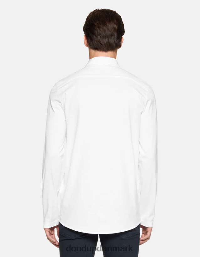 jerseyskjorte med almindelig pasform Mænd 0XD0D0849 hvid DONDUP beklædning