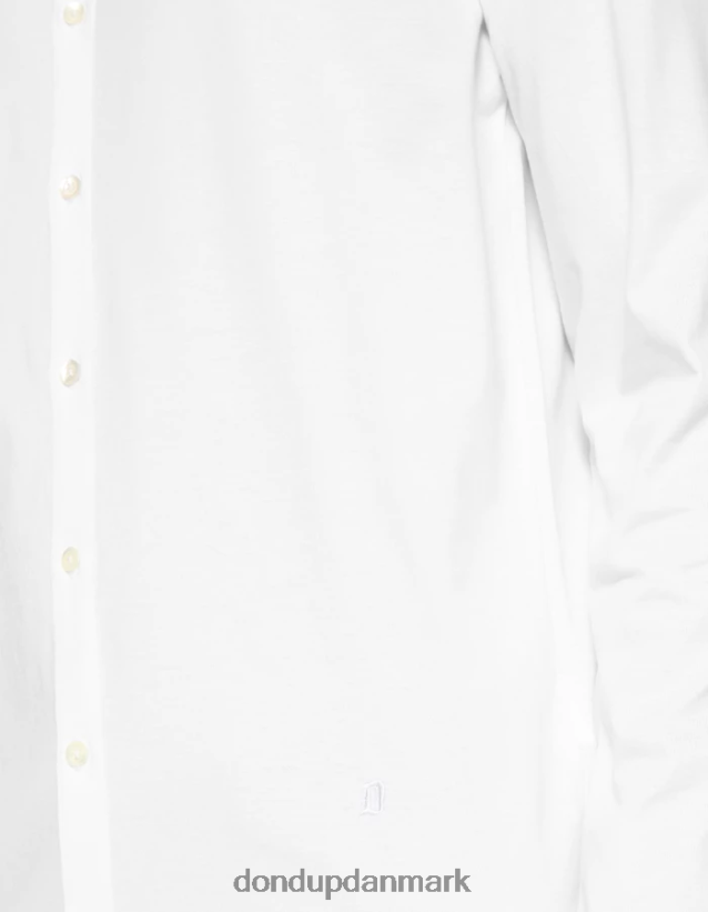 jerseyskjorte med almindelig pasform Mænd 0XD0D0849 hvid DONDUP beklædning