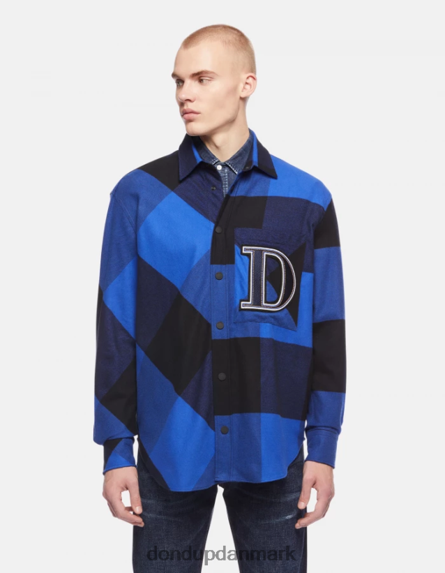 oversized flannel skjorte Mænd 0XD0D0864 kongeblå DONDUP beklædning