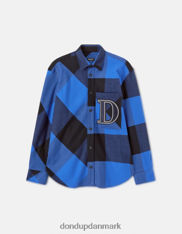 oversized flannel skjorte Mænd 0XD0D0864 kongeblå DONDUP beklædning
