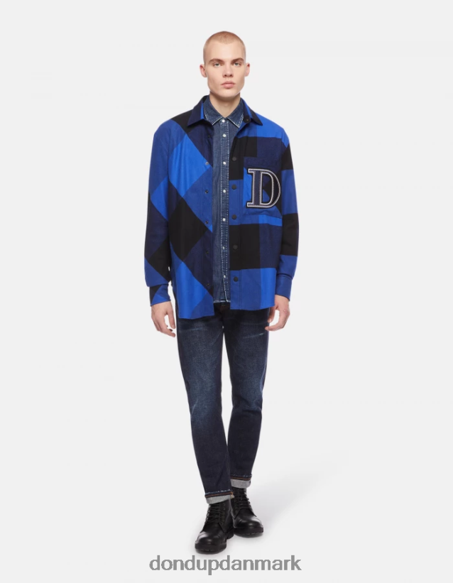 oversized flannel skjorte Mænd 0XD0D0864 kongeblå DONDUP beklædning