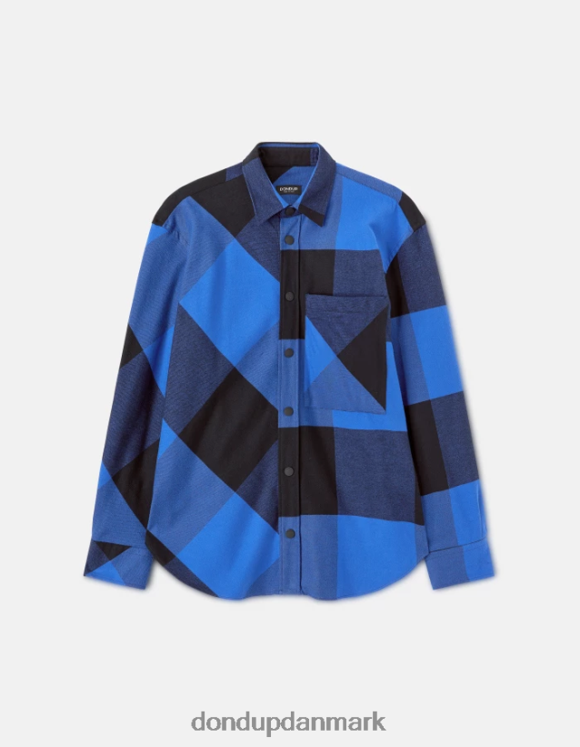 oversized flannel skjorte Mænd 0XD0D0865 kongeblå DONDUP beklædning