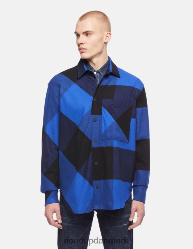 oversized flannel skjorte Mænd 0XD0D0865 kongeblå DONDUP beklædning