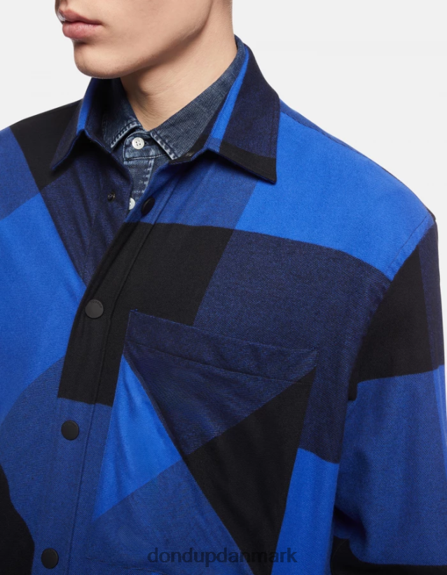 oversized flannel skjorte Mænd 0XD0D0865 kongeblå DONDUP beklædning