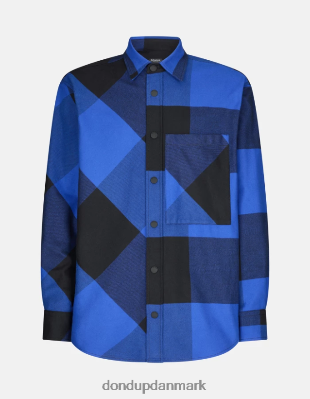oversized flannel skjorte Mænd 0XD0D0865 kongeblå DONDUP beklædning