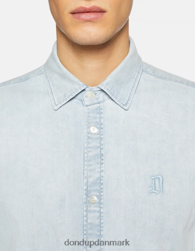 regular fit denimskjorte Mænd 0XD0D0852 blå DONDUP beklædning