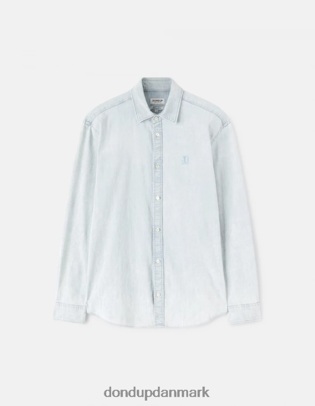 regular fit denimskjorte Mænd 0XD0D0852 blå DONDUP beklædning