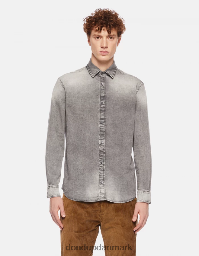 regular fit denimskjorte Mænd 0XD0D0860 sort DONDUP beklædning