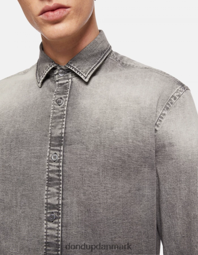 regular fit denimskjorte Mænd 0XD0D0860 sort DONDUP beklædning