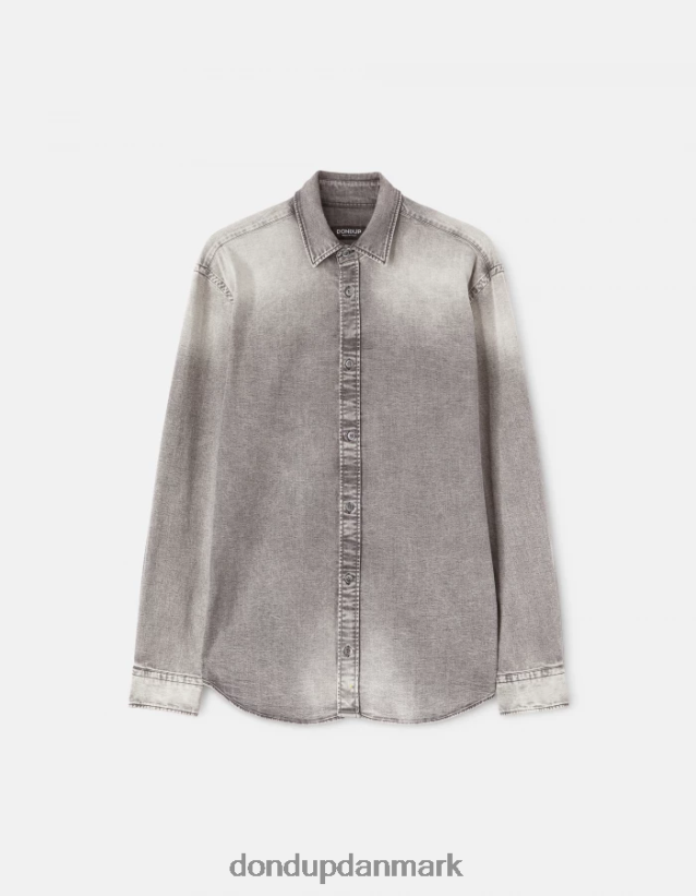 regular fit denimskjorte Mænd 0XD0D0860 sort DONDUP beklædning