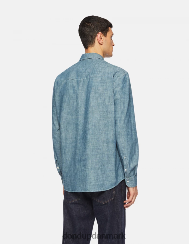 regular fit denimskjorte i westernstil Mænd 0XD0D0863 blå DONDUP beklædning