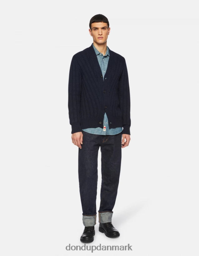 regular fit denimskjorte i westernstil Mænd 0XD0D0863 blå DONDUP beklædning