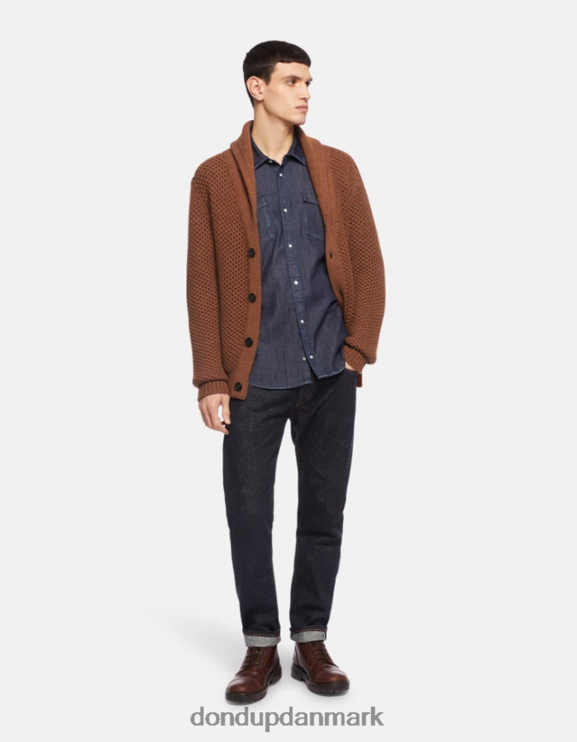 slim fit denimskjorte i westernstil Mænd 0XD0D0858 blå DONDUP beklædning