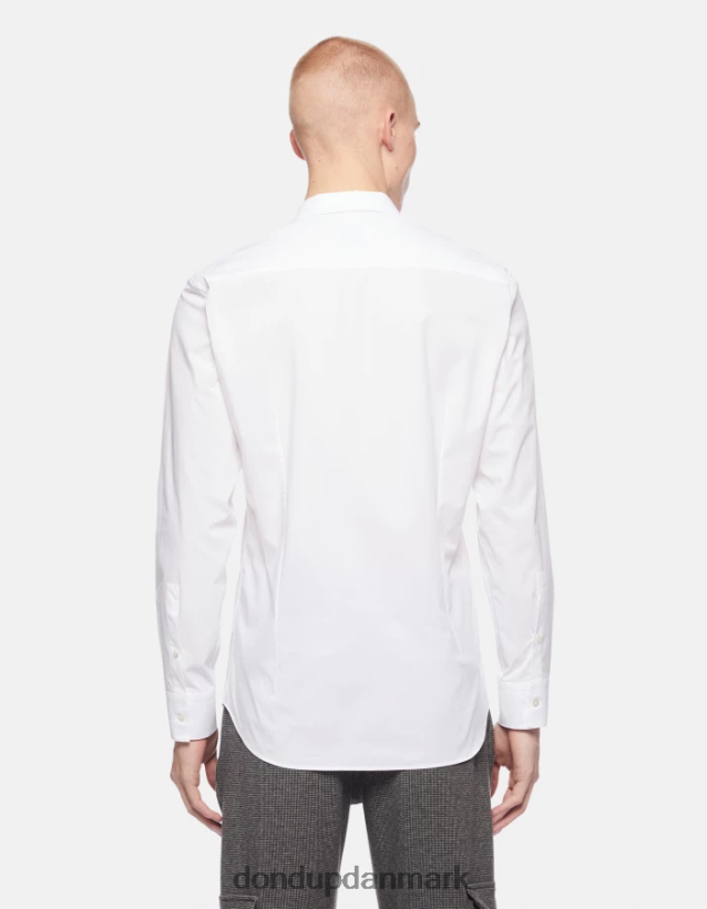 slim fit poplin skjorte Mænd 0XD0D0855 hvid DONDUP beklædning