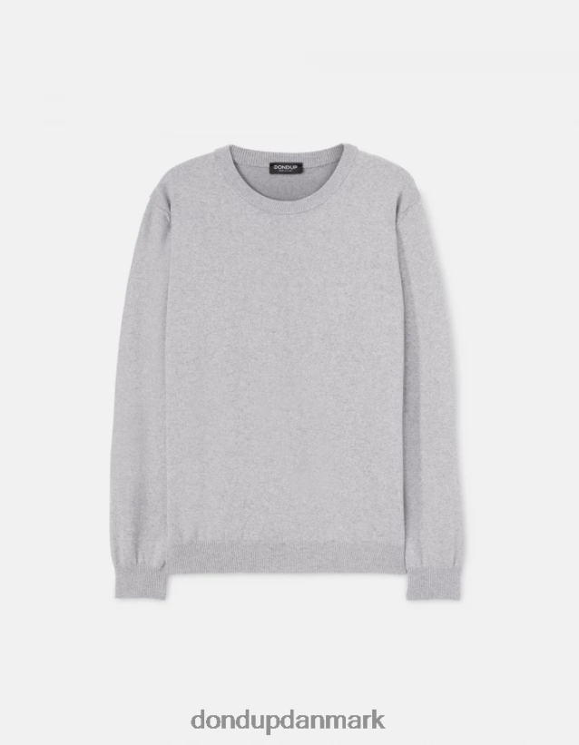 kashmir- og silketrøje med rund hals Mænd 0XD0D0871 lysegrå DONDUP beklædning