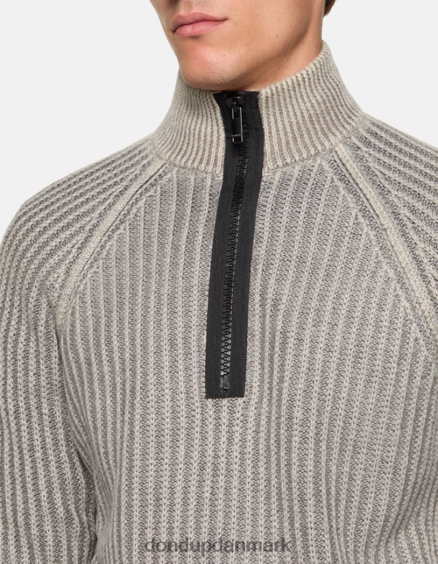 regulær pasform mock-polo-halstrøje i uld Mænd 0XD0D0866 grå DONDUP beklædning