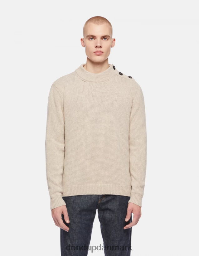 regulær pasform mock-polo-halstrøje i uld Mænd 0XD0D0887 lievito DONDUP beklædning