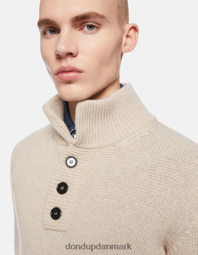 regulær pasform mock-polo-halstrøje i uld Mænd 0XD0D0888 lievito DONDUP beklædning