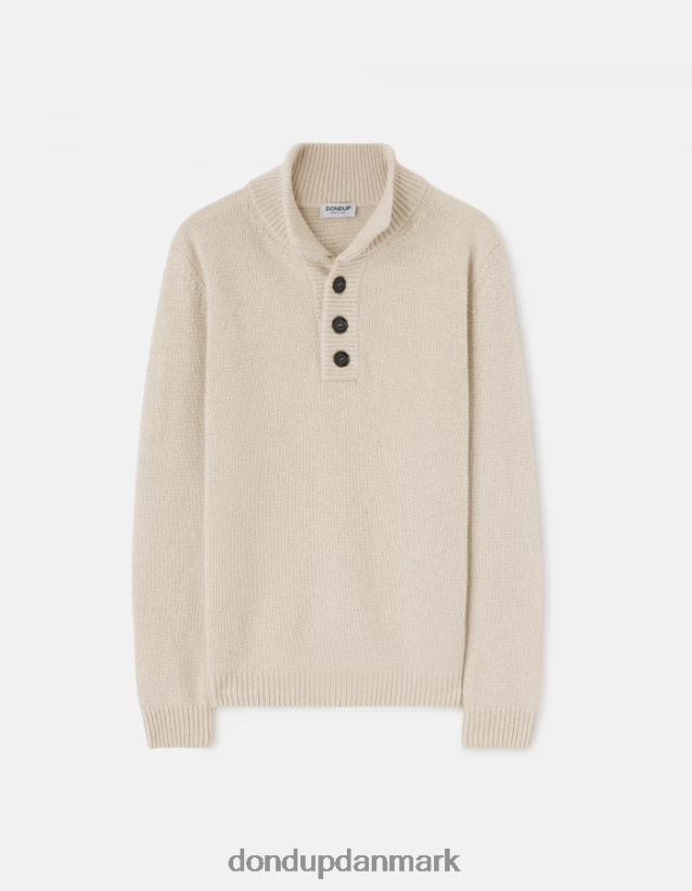 regulær pasform mock-polo-halstrøje i uld Mænd 0XD0D0888 lievito DONDUP beklædning