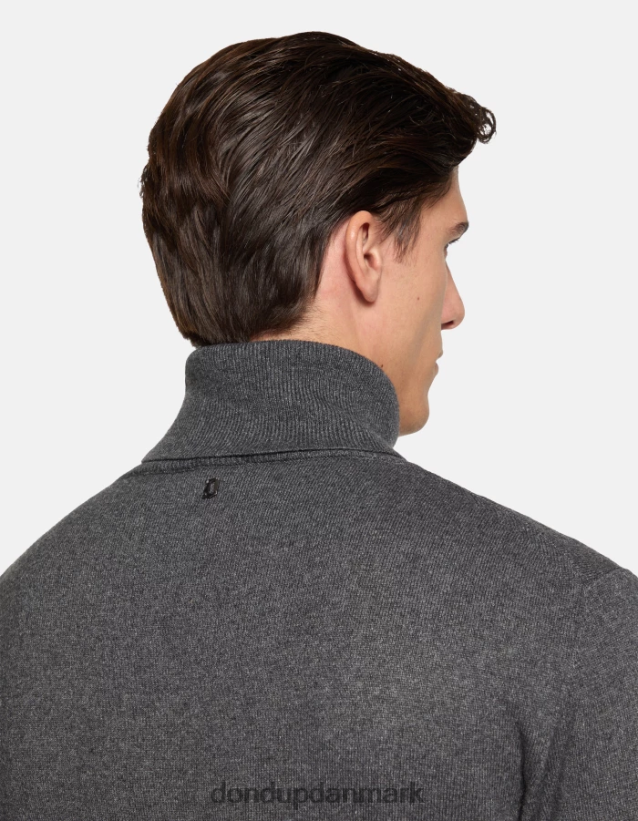 regular fit polo-hals kashmir og silketrøje Mænd 0XD0D0867 grå DONDUP beklædning