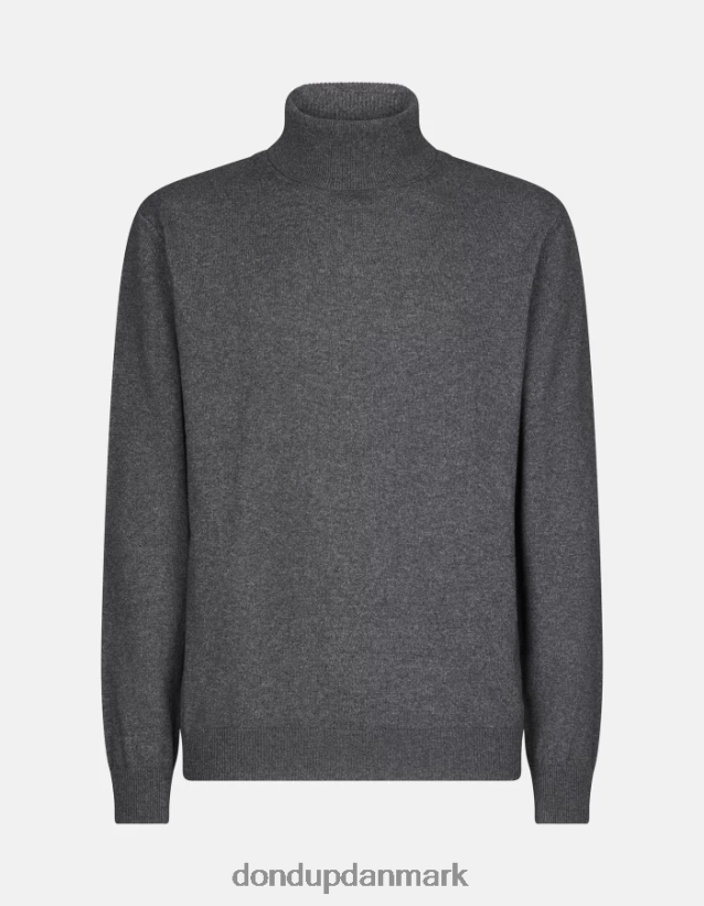 regular fit polo-hals kashmir og silketrøje Mænd 0XD0D0867 grå DONDUP beklædning