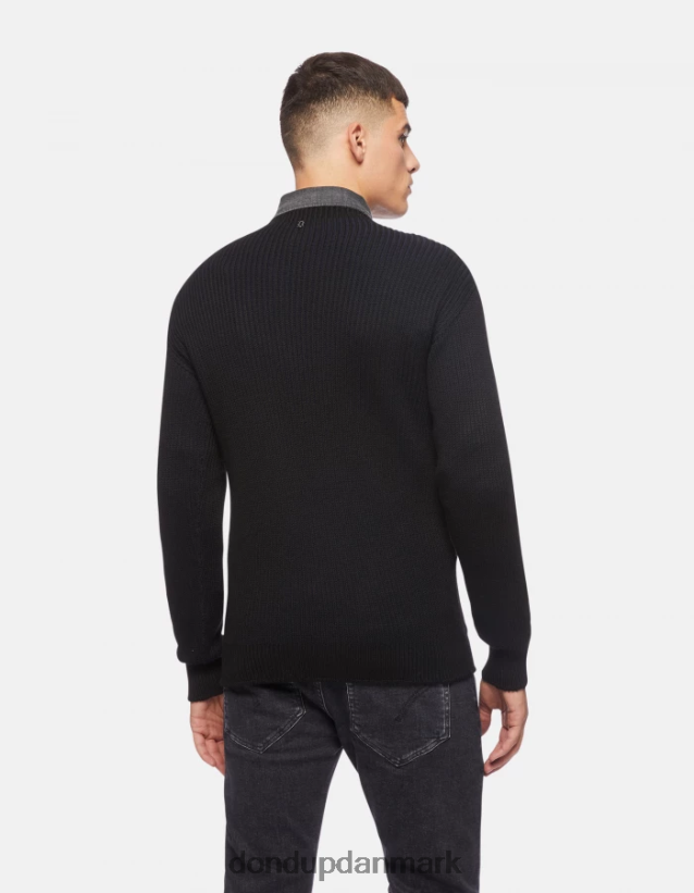 trøje i uldblanding med rund hals Mænd 0XD0D0876 Marine blå DONDUP beklædning