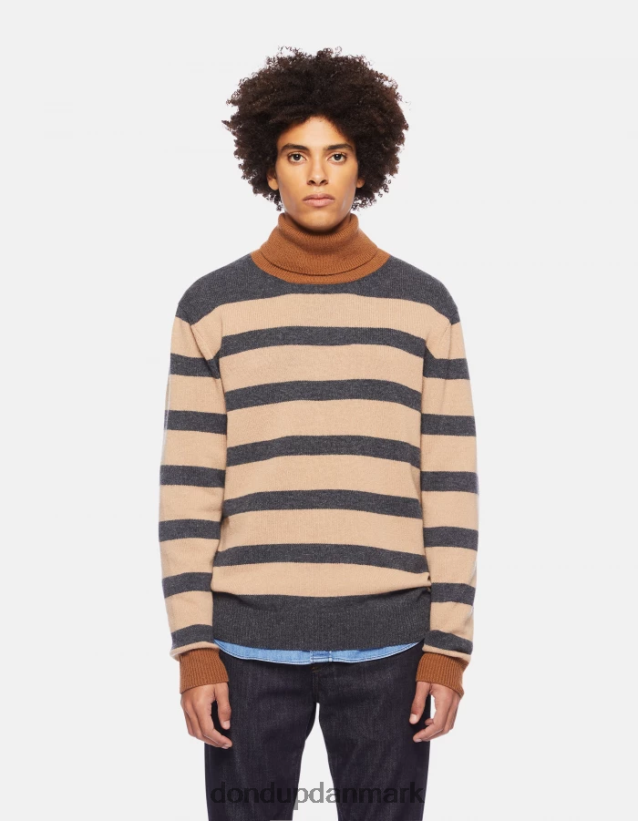 trøje med polo-hals i regular fit i kashmirblanding Mænd 0XD0D0896 ecru & grå DONDUP beklædning