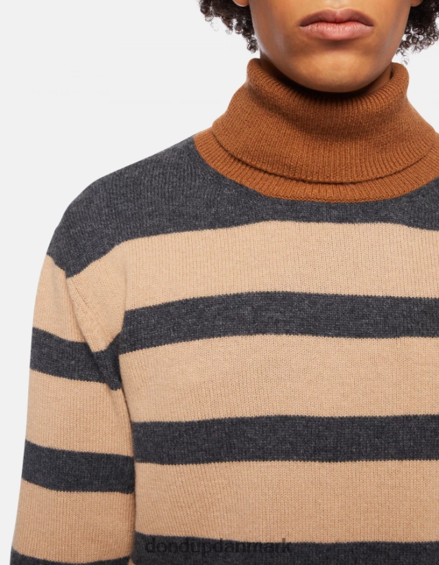 trøje med polo-hals i regular fit i kashmirblanding Mænd 0XD0D0896 ecru & grå DONDUP beklædning