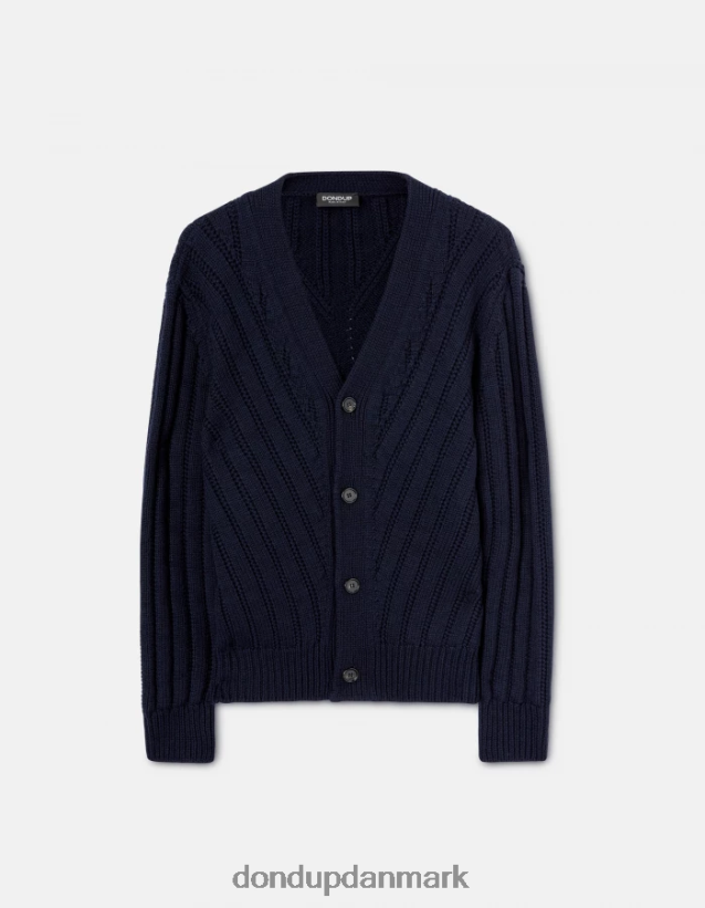 uldcardigan med normal pasform Mænd 0XD0D0881 Marine blå DONDUP beklædning