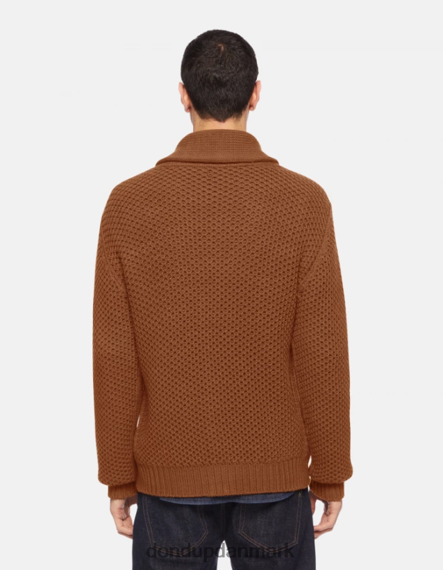 uldcardigan med normal pasform Mænd 0XD0D0893 tobak brun DONDUP beklædning