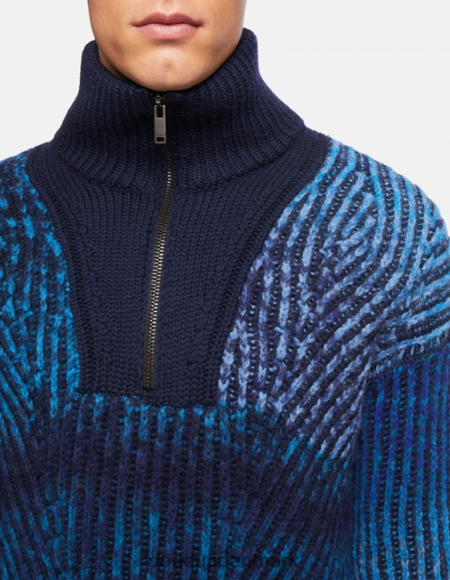 uldtrøje med polohals i normal pasform Mænd 0XD0D0878 kongeblå DONDUP beklædning