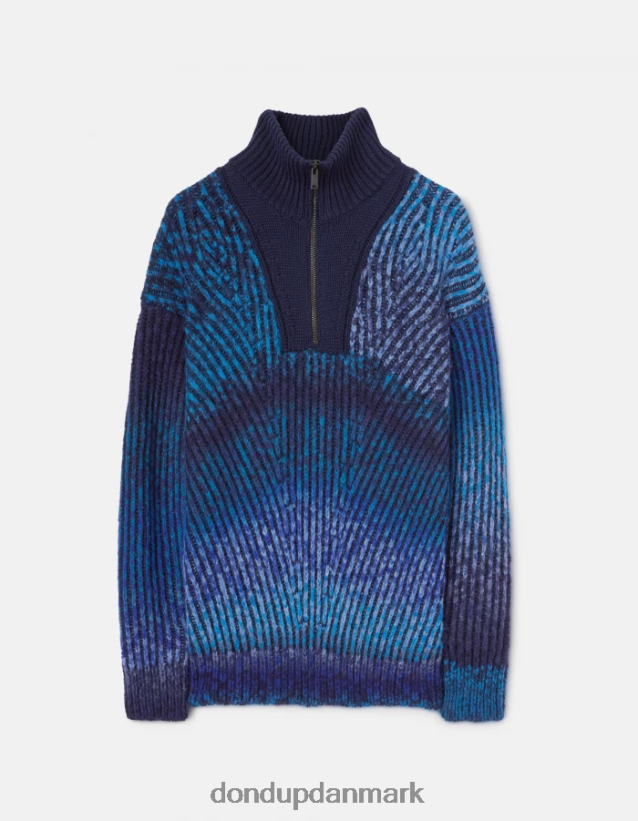 uldtrøje med polohals i normal pasform Mænd 0XD0D0878 kongeblå DONDUP beklædning