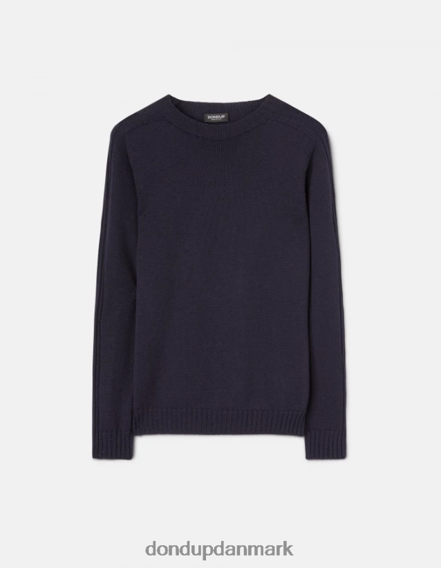 uldtrøje med rund hals Mænd 0XD0D0882 Marine blå DONDUP beklædning