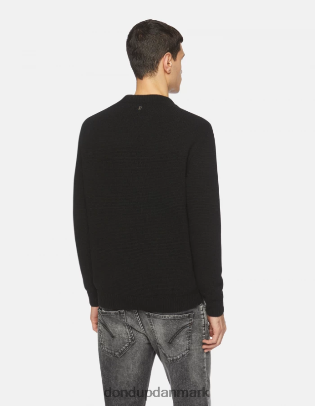 uldtrøje med rund hals Mænd 0XD0D0884 sort DONDUP beklædning