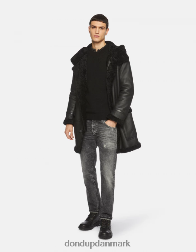 uldtrøje med rund hals Mænd 0XD0D0884 sort DONDUP beklædning