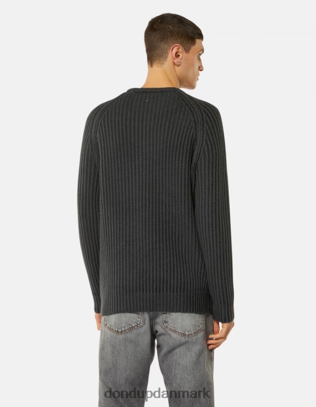 uldtrøje med rund hals Mænd 0XD0D0885 sort DONDUP beklædning