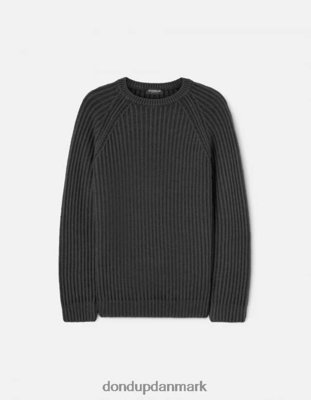 uldtrøje med rund hals Mænd 0XD0D0885 sort DONDUP beklædning