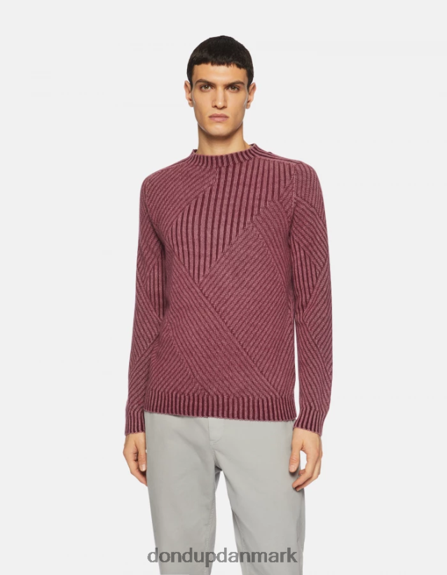 uldtrøje med rund hals Mænd 0XD0D0895 prugna DONDUP beklædning