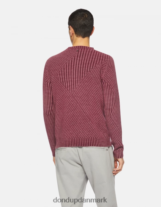uldtrøje med rund hals Mænd 0XD0D0895 prugna DONDUP beklædning