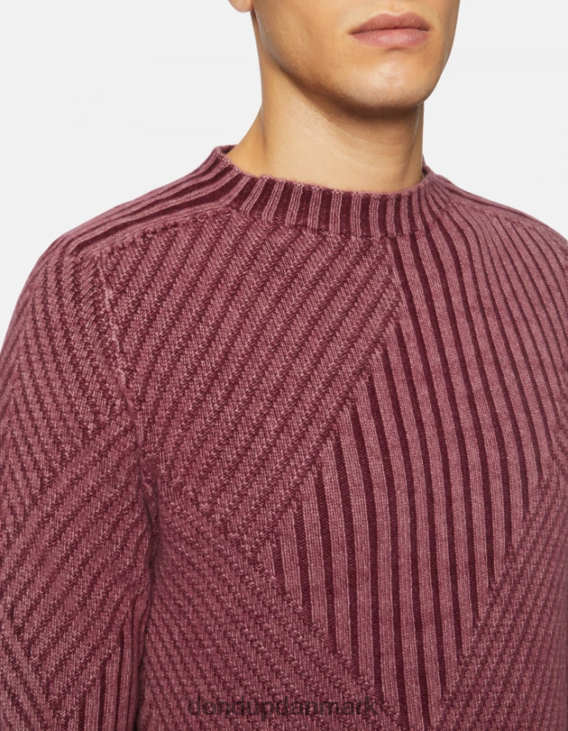 uldtrøje med rund hals Mænd 0XD0D0895 prugna DONDUP beklædning