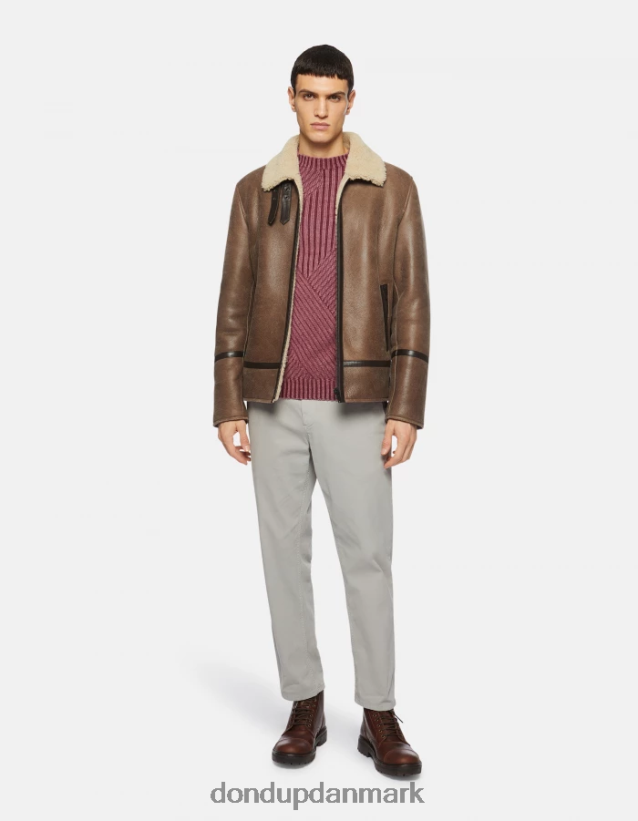 uldtrøje med rund hals Mænd 0XD0D0895 prugna DONDUP beklædning