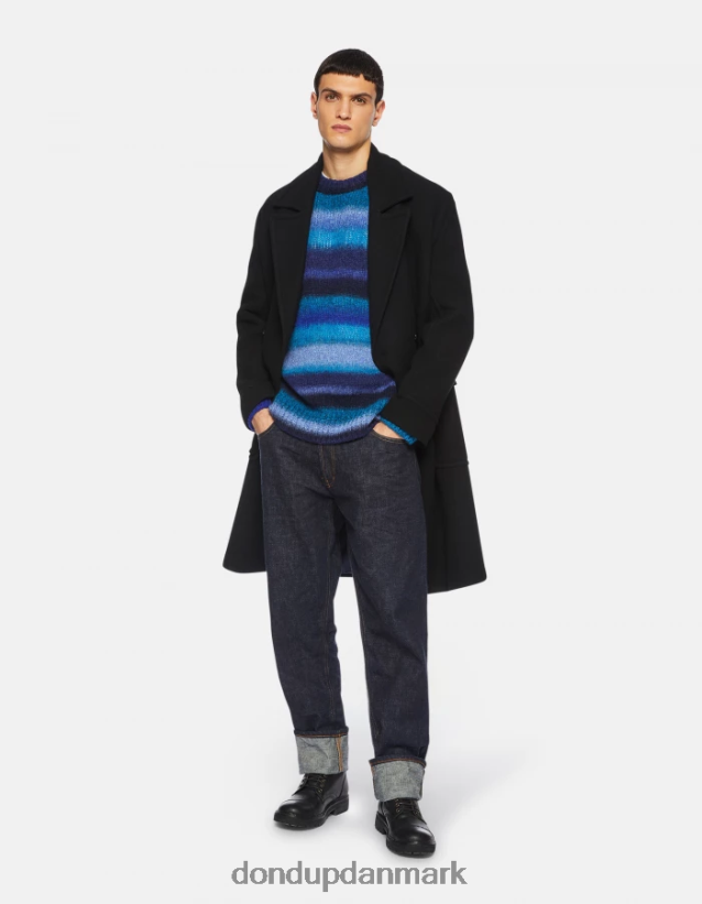 uldtrøje med rund hals Mænd 0XD0D0898 kongeblå DONDUP beklædning