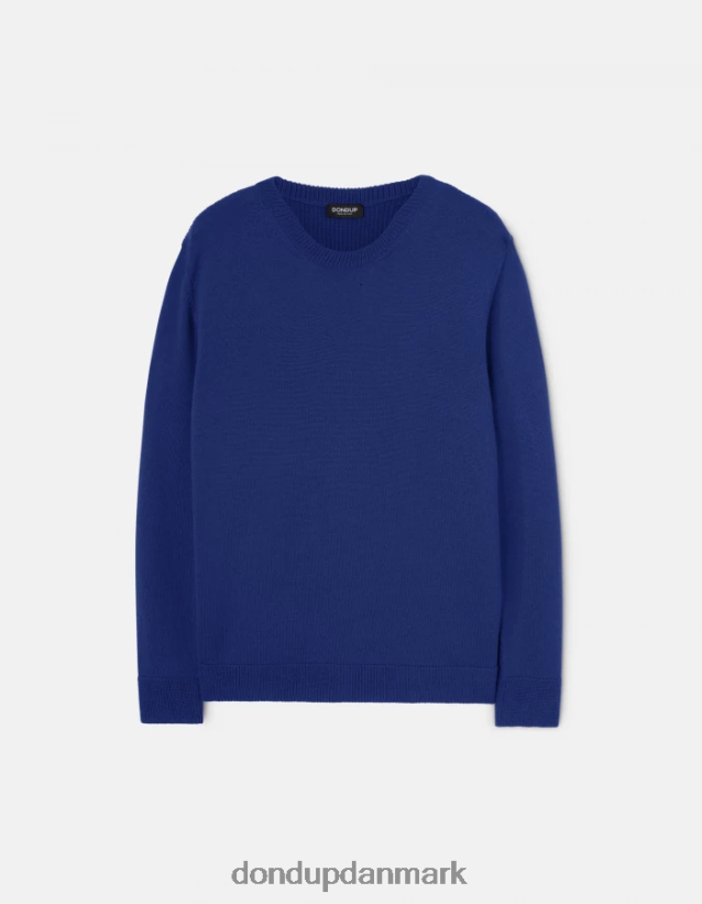 uldtrøje med rund hals Mænd 0XD0D0899 kongeblå DONDUP beklædning