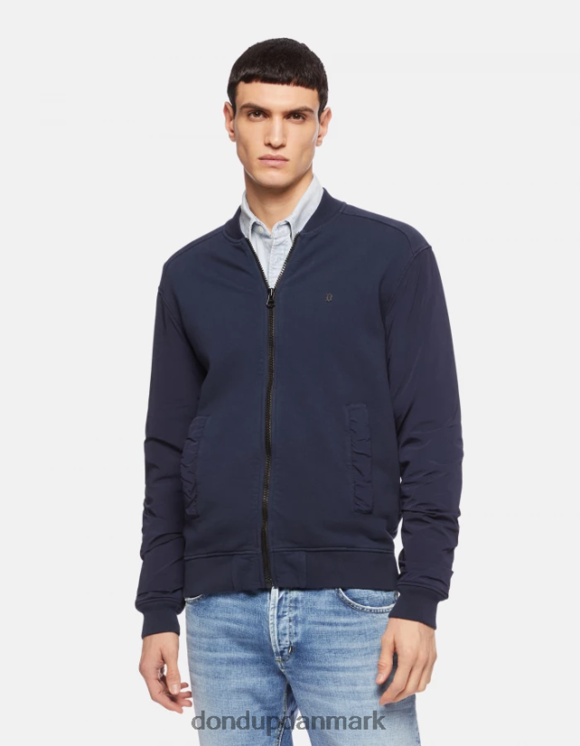 bomberjakke i regular fit fleece Mænd 0XD0D0839 Marine blå DONDUP beklædning