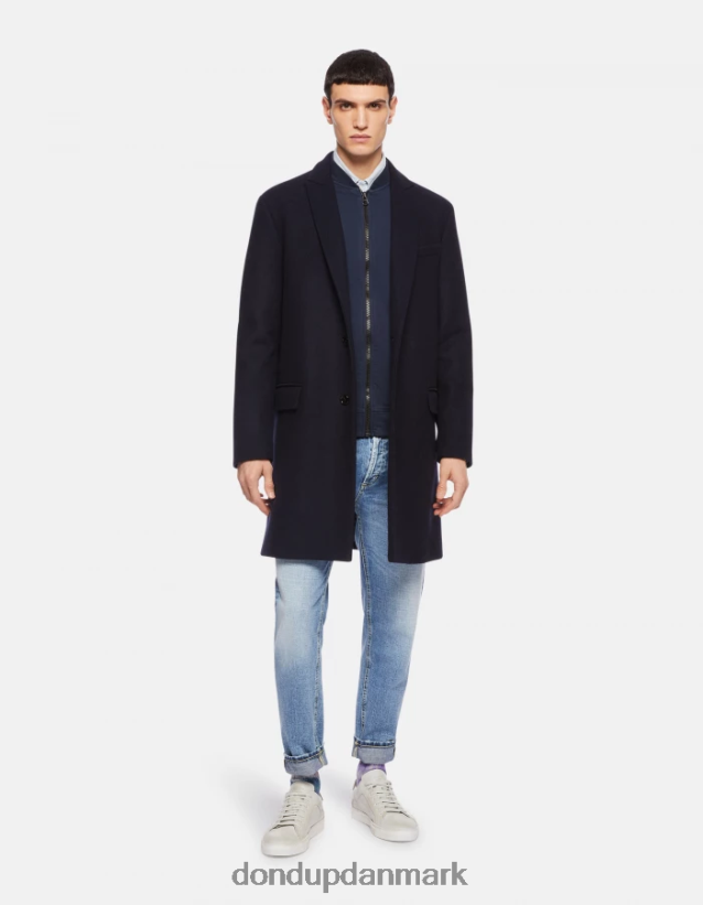 bomberjakke i regular fit fleece Mænd 0XD0D0839 Marine blå DONDUP beklædning